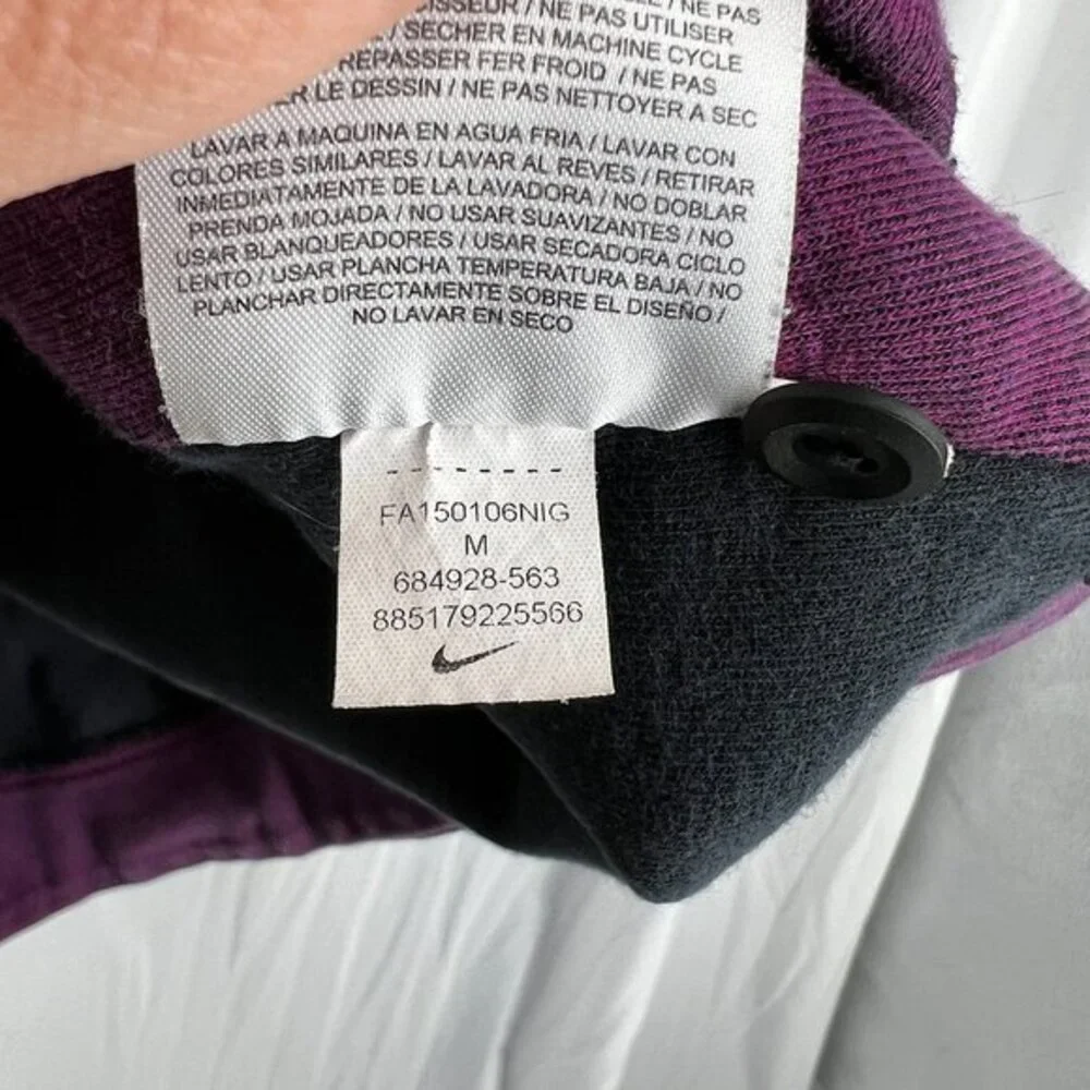 Nike tech purple asymmetrical full zip‎ up sweatshirt hoodie hooded athletic M